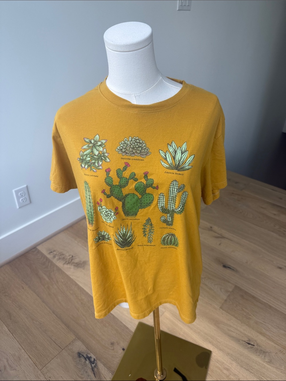 Fifth Sun Mustard Yellow Cactus Succulent Graphic Tee